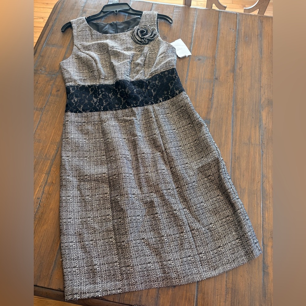 Elegant Black and Taupe Women's Dress